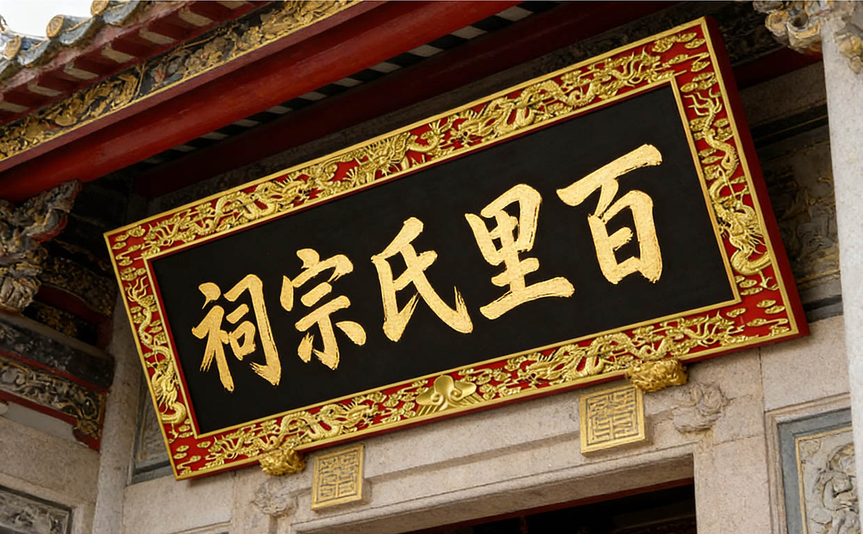 百里氏宗祠牌匾定制